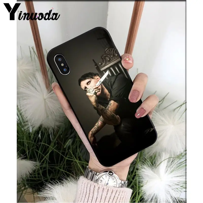 Yinuoda Мэрилин Мэнсон DIY печать рисунок чехол для телефона оболочка для Apple iPhone 8 7 6 6S Plus X XS MAX 5 5S SE XR чехол - Цвет: A2