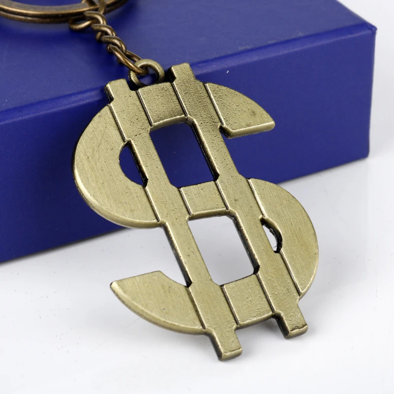 MQCHUN 2018 Creative Dollar Keychains Vintage Bronze US Dollar Money Metal Key Chains Car