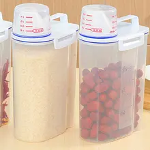 Прозрачный пластиковый кухонный пищевой контейнер для крупы, чехол для хранения зерен, ящик для хранения риса