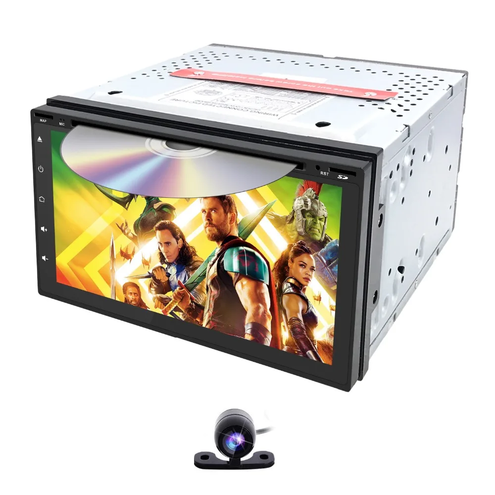 Top Android8.0 OctaCore 4GRAM+32GROM Car DVD Radio 2din Universal GPS Navigation Stereo Audio HD 4GWIFI Bluetooth SWC BT CAM DVBT CD 5