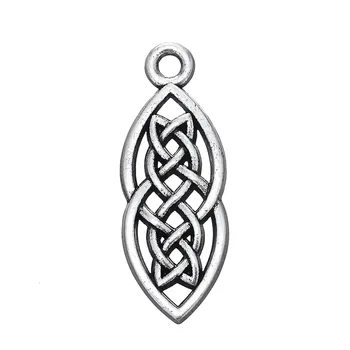 

10pcs Charms Irish Knot 9.5x26mm Antique Silver Color Pendant Irish Knot Charms For Jewelry Making Jewelry Findings