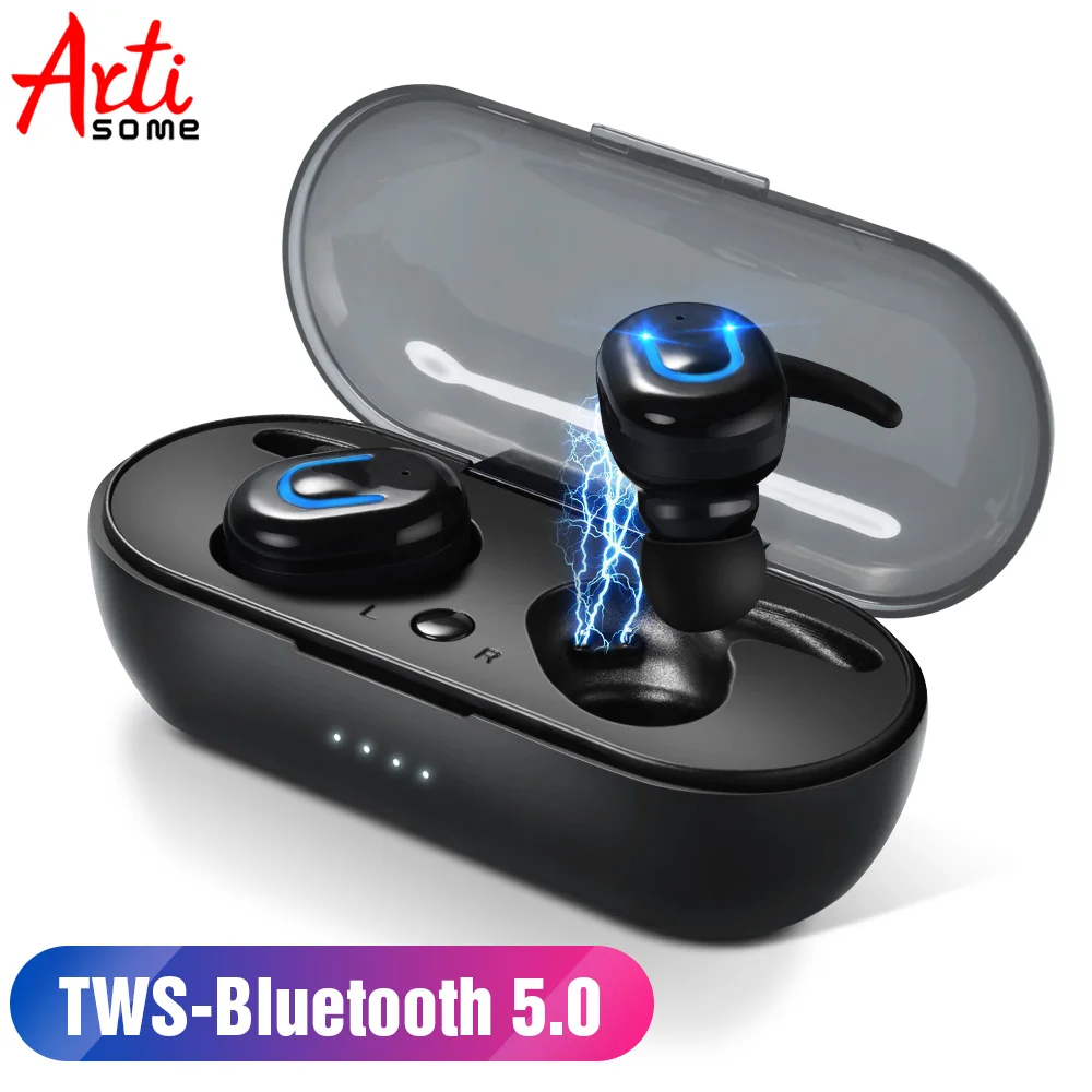 

Artisome Bluetooth 5.0 Earphones TWS Bluetooth Wireless Headphones Music Wireless Earphones With Charging Box PK i10 TWS i12