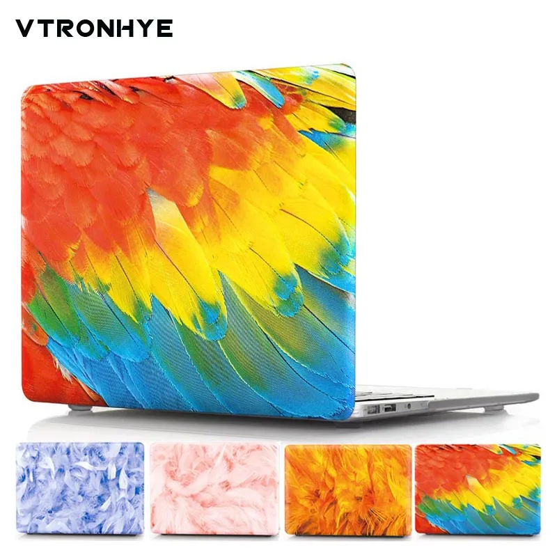 

Laptop Case For Apple MacBook Air Pro Retina 11 12 13 15 For Mac Book New Pro 13 15" with Touch Bar Feather Print Hard Cover