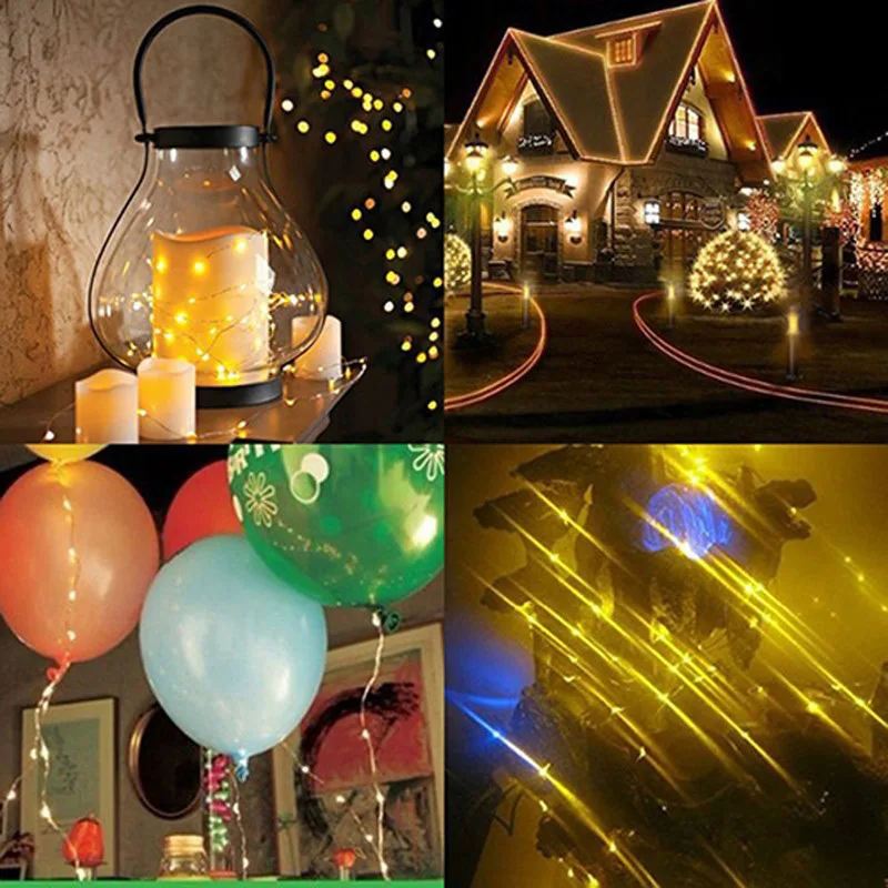 

10m 100 LEDs Copper Wire String Lights Home Decoration Lamp for Christmas Party Wedding EU Plug WWO66