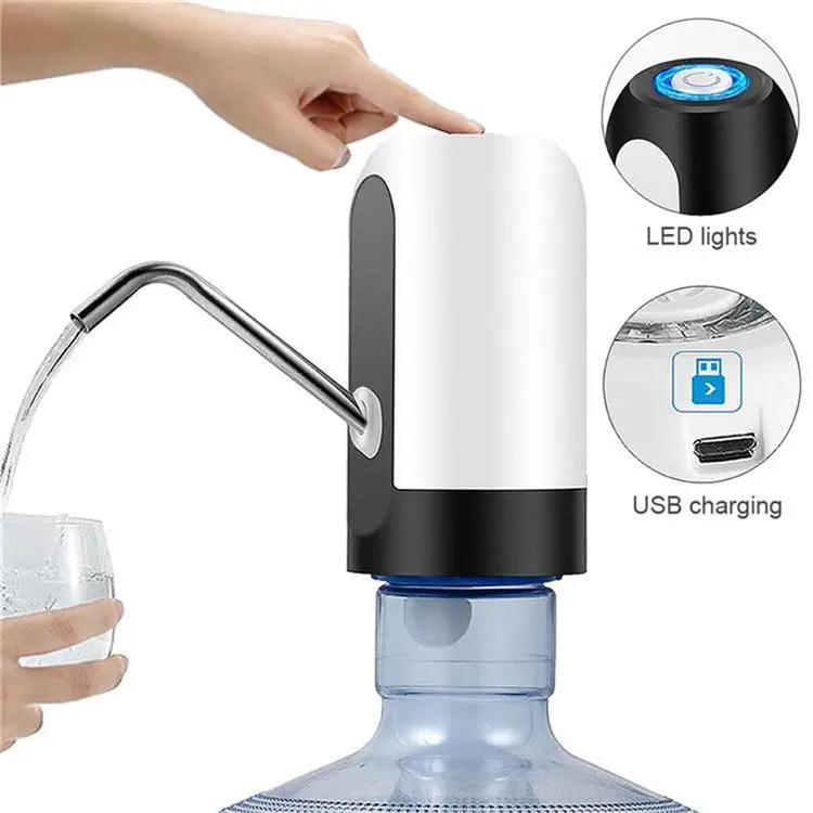 ZILU беспроводной насос для бутылки воды Электрический перезаряжаемый диспенсер для воды питьевые бутылки Посуда для напитков инструменты для спорта/лагеря - Цвет: White-1