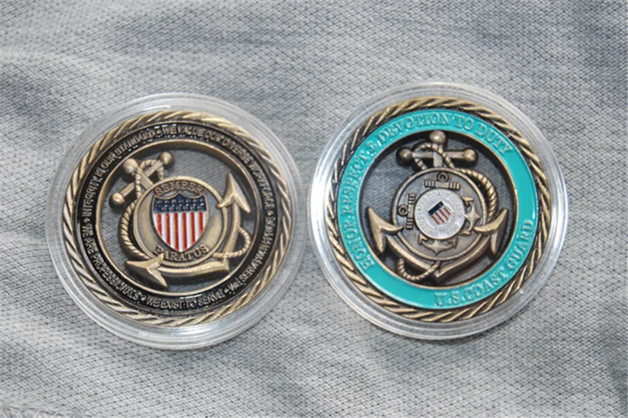 U.S. Coast Guard  Core Values - USCG Brass Challenge Coin (10)