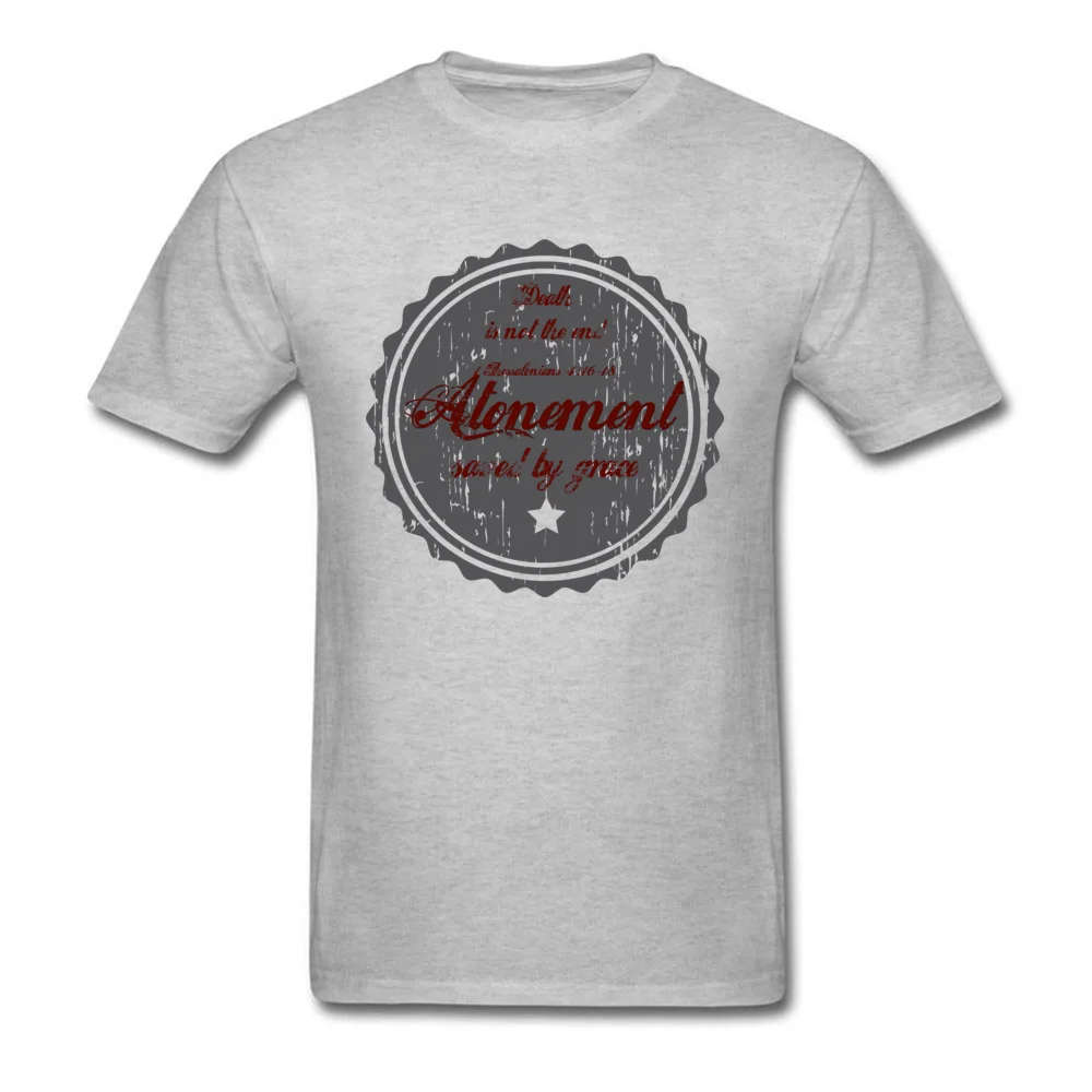 Men Funny Summer Tees Crewneck Lovers Day 100% Cotton T-shirts Crazy Short Sleeve Atonement Tops T Shirt Wholesale Atonement grey