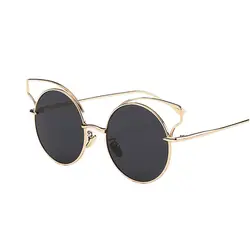 «Кошачий глаз» Женская мода бренд солнцезащитные очки круглые очки Gafas дорогой coting