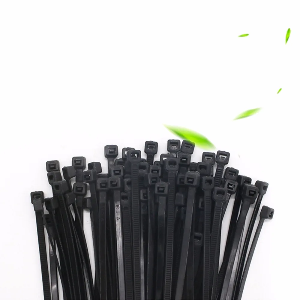 NEW 50pcs black nylon self locking cable ties anti corrosive plastic