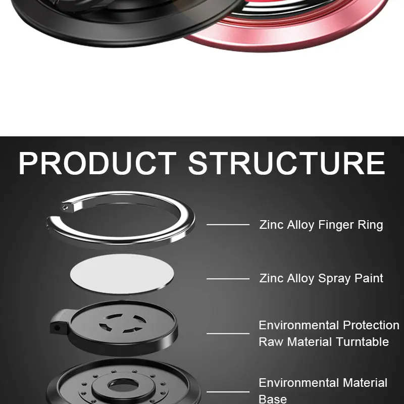 Держатель-кольцо на палец, магнитное кольцо, держатель для телефона, вращающаяся подставка на 360 градусов, Универсальная металлическая подставка для телефона