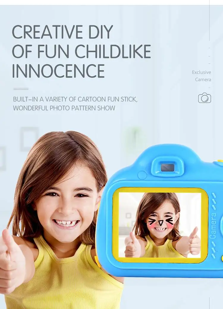 Мини-камера для детей, многоязычная головоломка с фиксированным объективом, запись жизни, электронная камера обучающая игрушка для детей