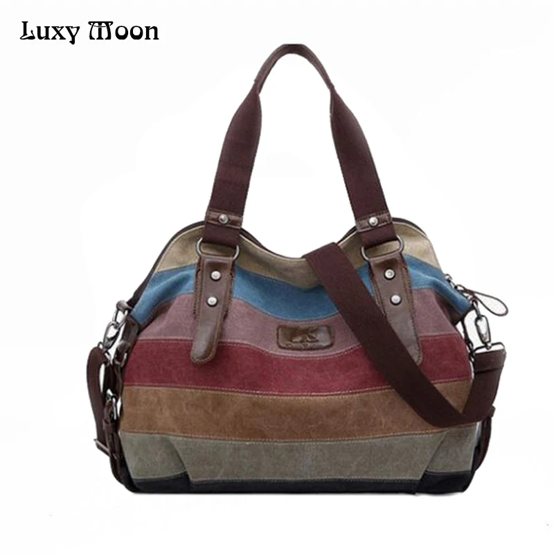 2018 Canvas handbags top quality women shoulder bags designer totes casual shoulder bag messenger bag color block large totes