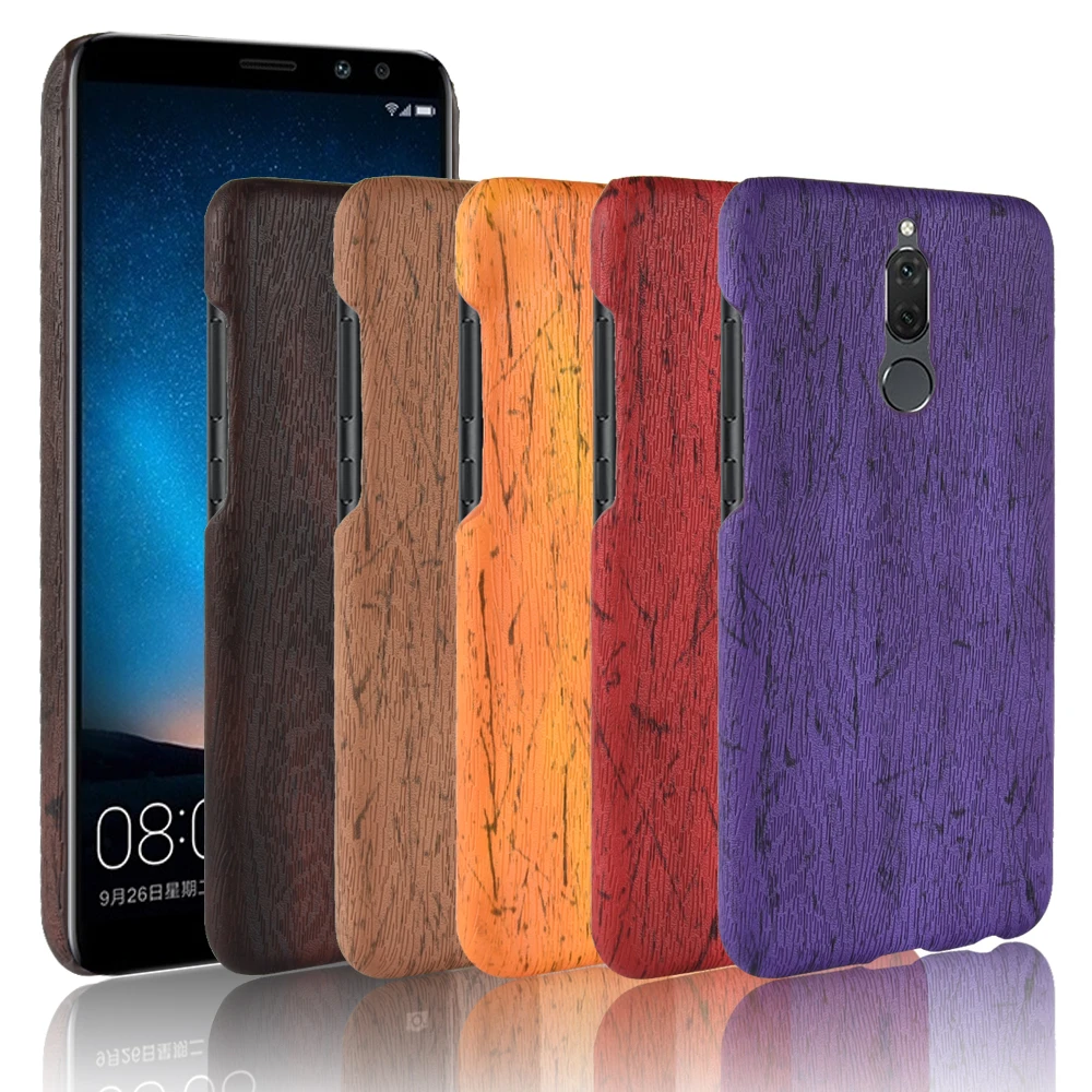 For Huawei Mate 10 Lite Case Hard PC+PU Leather Retro wood grain Phone Nova 2i Cover Wood Honor 9i |
