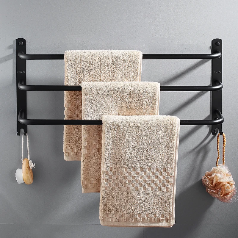 Bathroom towel hanger 304 stainless steel bathroom towel bar three pole