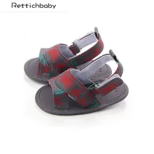 Летние сандалии для маленьких девочек; обувь с принтом листьев; нескользящая обувь для малышей