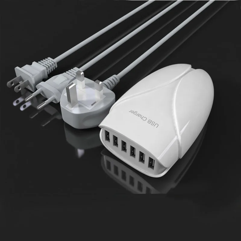 

6 Ports Portable USB Hub Desktop Wall Charger EU/US/UK Power Adapter Plug Charging Slots Extension Socket With Switche