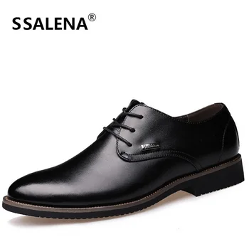 

Men Pointed Toe Dress Shoes Soft Leather Party And Wedding Men Flats Spring Autumn Breathable Working Shoes AA40199