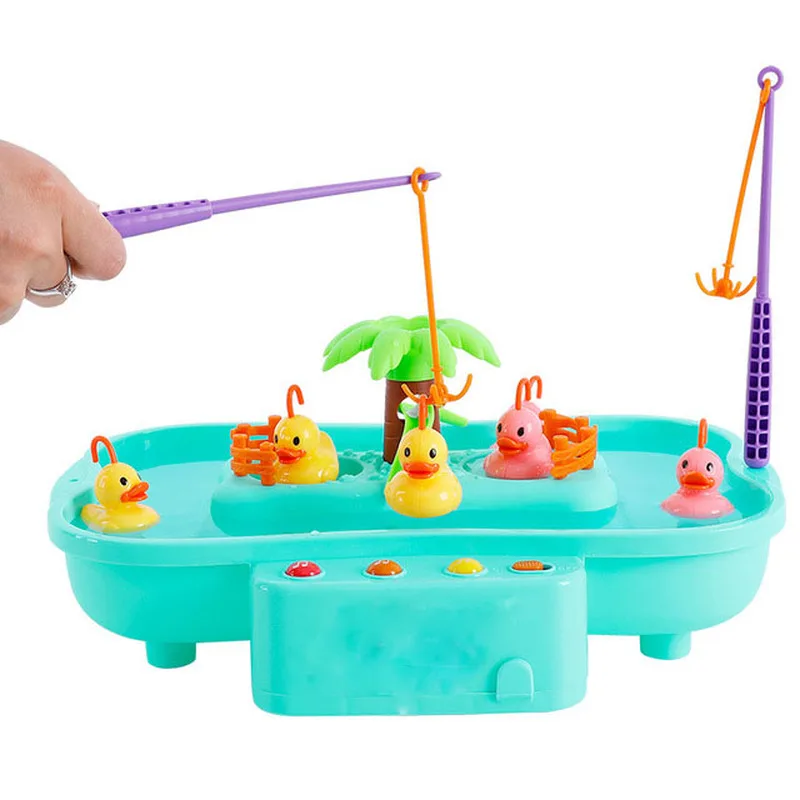 New Water Rotating Fishing Toy With Music And Light Duck Fishing Games Electric Fish Toy For Children Kids Girl Boys Toys Gifts New Water Rotating Fishing Toy With Music And Light Duck Fishing Games Electric Fish Toy For Children Kids Girl Boys Toys Gifts