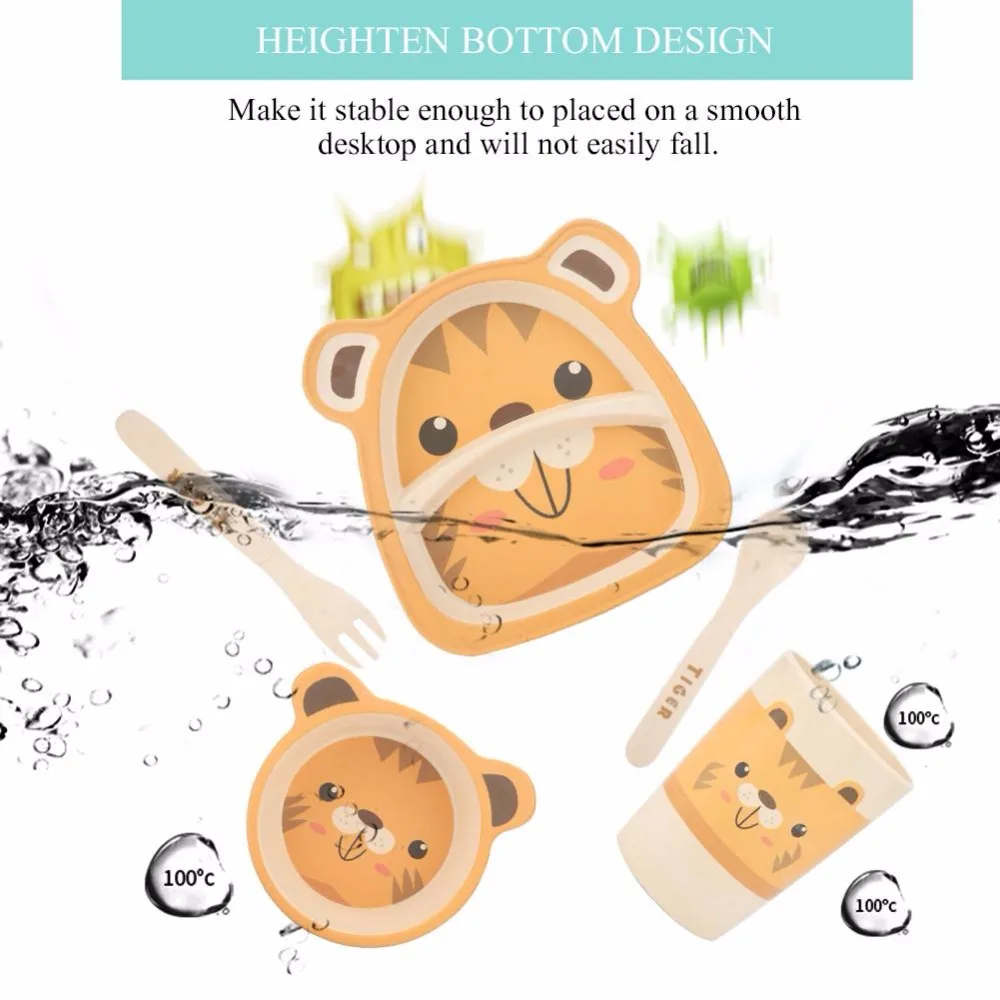 

5Pcs/set Baby Plate Bowl set Dinnerware feeding set kids plate dishes dinner plates kids dinnerware sets feeding bowl Tableware