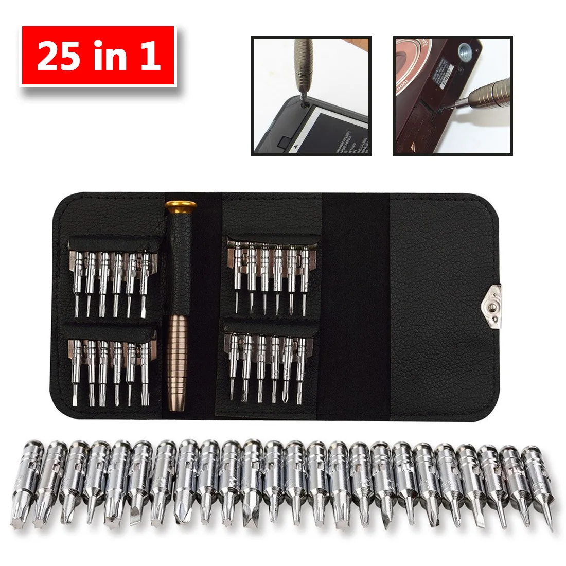 

Mini Precision Screwdriver Set 25 in 1 Electronic Torx Screwdriver Opening Repair Tools Kit for iPhone Camera Watch