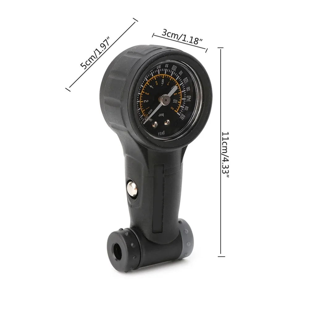 160 PSI велосипедный Манометр давления воздуха в шинах, Мини, Горный Дорожный велосипед, Воздушный манометр, измерение для Presta клапан/Schrader Клапан