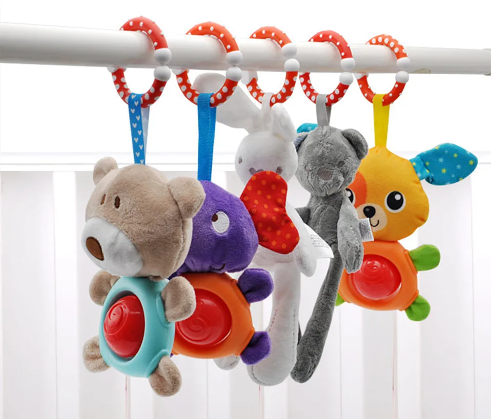 Детские игрушки-погремушки, коляска для малышей, животные, колокольчик, кровать для новорожденных/Детские игрушки для малышей, Bebek Oyuncak, 0-12 месяцев
