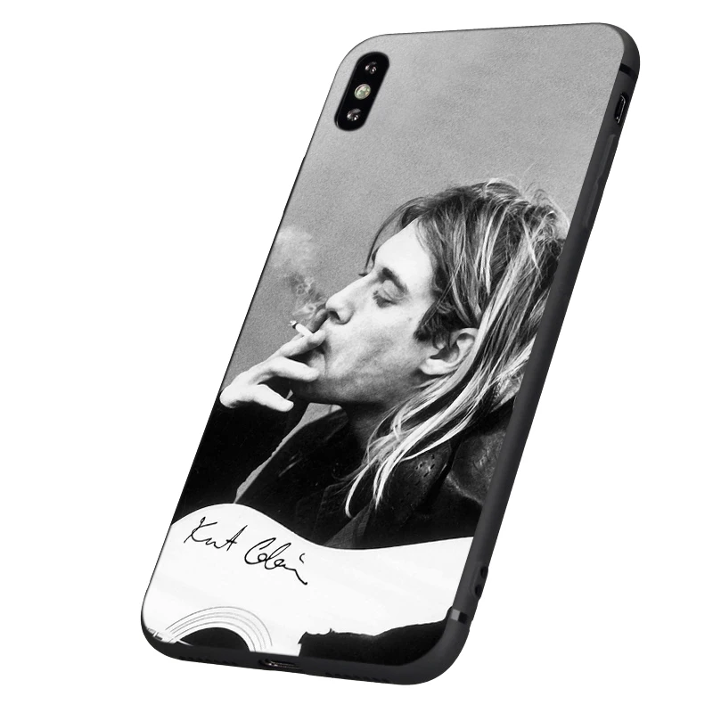 Черный чехол из ТПУ для iphone 5 5s se 6 6s 7 8 plus x 10 силиконовый XR XS 11 pro MAX Nirvana Курта