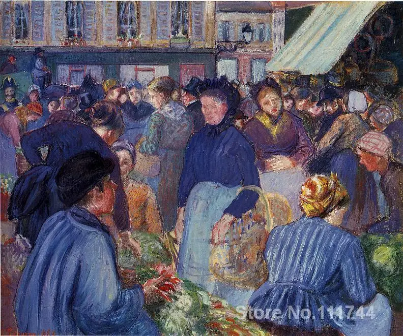 Масляные пейзажные картины рынок на Gisors от Camille Pissarro художественная ручная