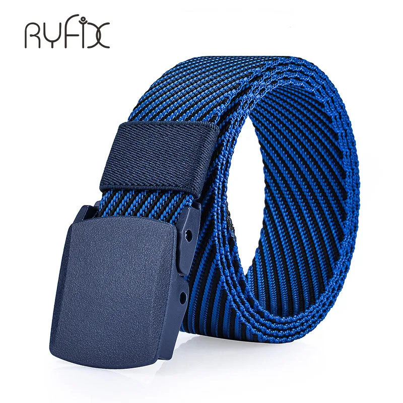 Mens Fashion Casual Canvas Belt Buckle 2-Blue