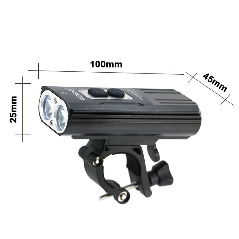 Clearance USB Bicycle light LED 18650 bike lamp 1800Lm 2x XM-L2 lights Front BicycleLight flashlights Lamp Built-in Battery 4