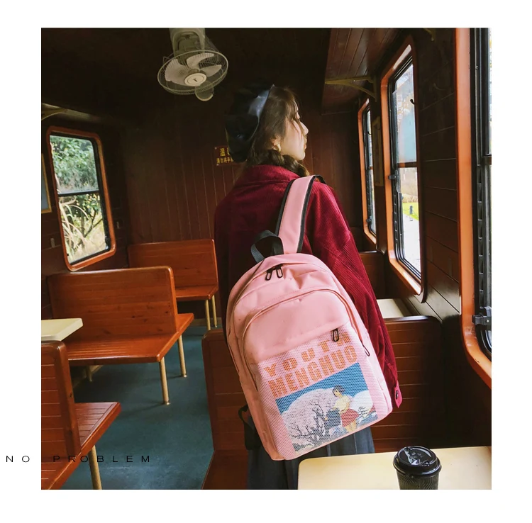 Menghuo Women Waterproof Nylon Backpacks Female Printed School Backpack for Girls Fashion Travel Bag Bolsas Mochilas Sac A Dos_16