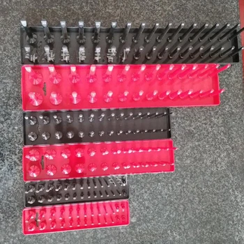 

6pcs 1/4" 3/8" 1/2" Metric SAE Socket Tray Rack Holder Garage Tool Organizer Socket Organizer