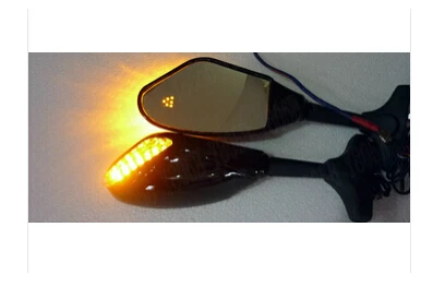 LED Turn Signals Rearview Mirrors For Kawasaki Ninja ZX6R ZX9R ZX10R ZX12R ZX14R