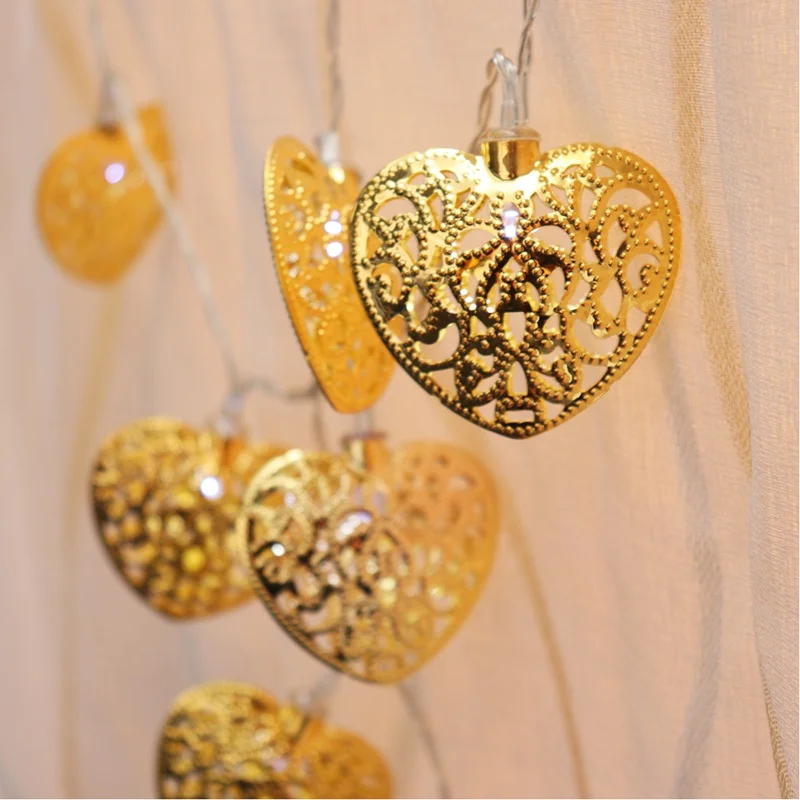 heart string lights battery operated