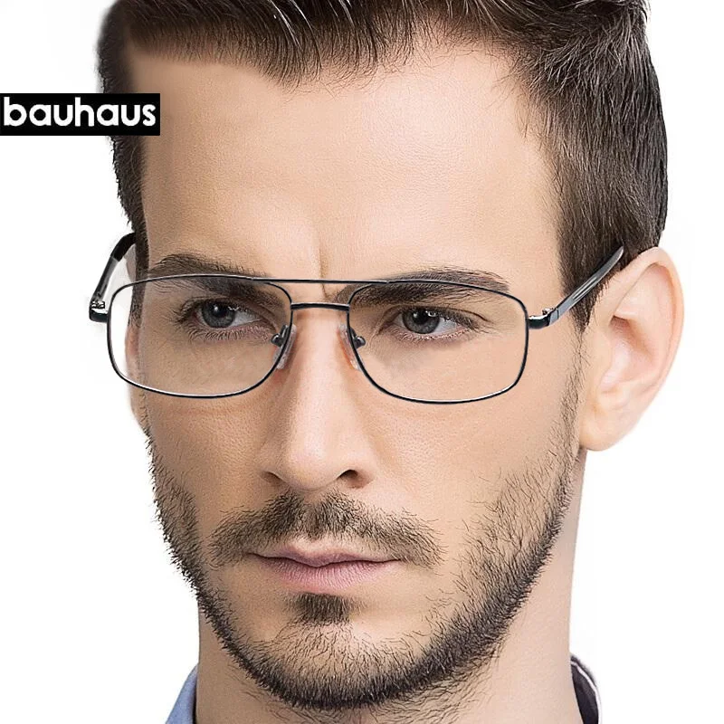 

bauhaus Brand Prescription Glasses Frames Aluminium Magnesium-Alloy Frame Double Bridge Spectacle Eyeglasses Myopia Glasses