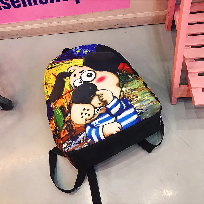 Menghuo New Women Backpacks Girls School Bag 3D Cartoon Cat School Backpack Bag For Girls Printing Backpack Travel Bags Mochilas (2)