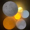 Free Shipping 3D Print Moon Lamp USB Rechargeable 2 Color Touch Control Bedroom Adjustable Night Light Decor Gift Luminaria blub ► Photo 3/6