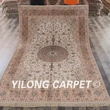 Yilong 6'x9 Тебризский ковер из шелка Vantage персидский ручной работы восточные области шелковый ковер(J04B6x9
