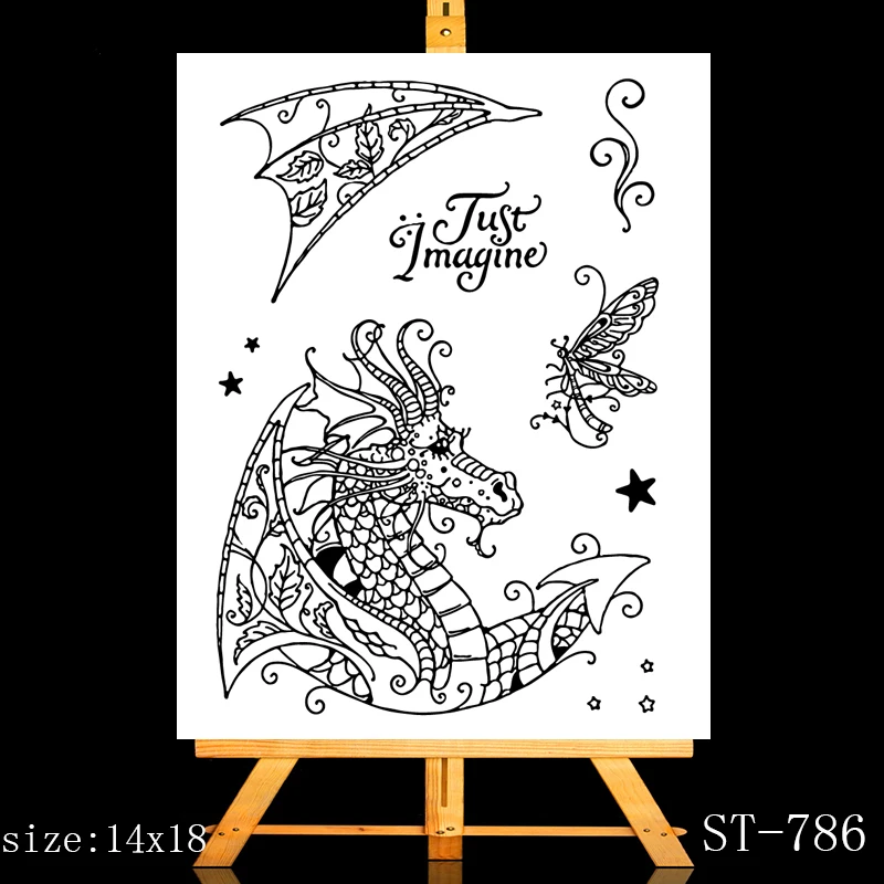 

ZhuoAng Western Shenlong Clear Stamps/Card Making Holiday decorations For scrapbooking Transparent stamps