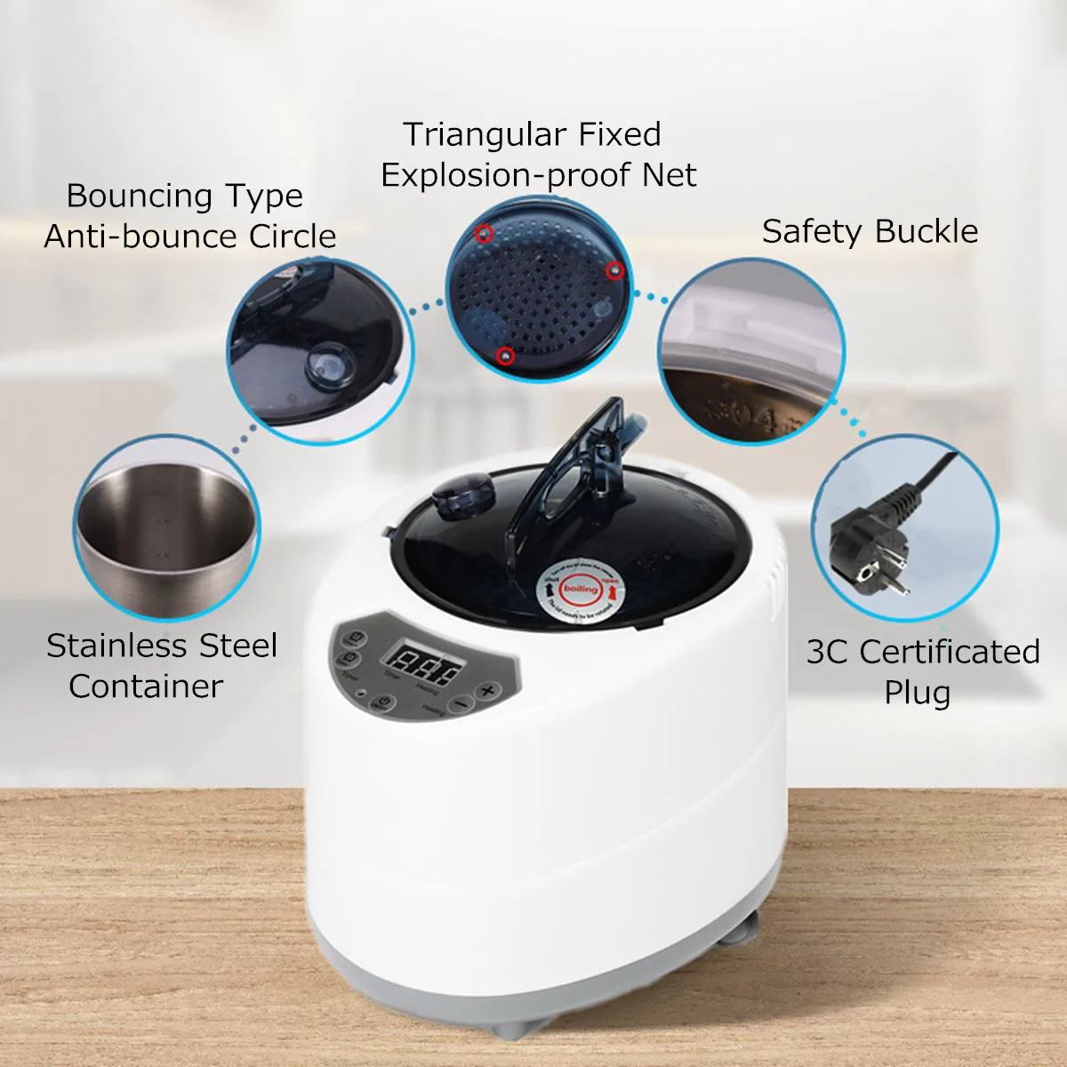 

2.0L EU 9 Stall 1000W 220V Powerful Steamer Fumigation Steam Generator Remote Control Machine Anti-electric Shock Remote Control