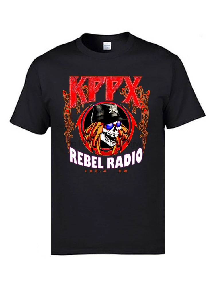 Тяжелый металлический ремешок Топы Футболка Gun N Rose KPPX Rebel радио Geek футболки с