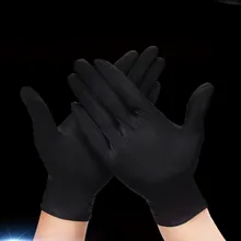 50 пар/100 шт резиновые черные защитные перчатки Новые Одноразовые противоскользящие латексные перчатки анти-кислотные и щелочные лабораторные рабочие принадлежности