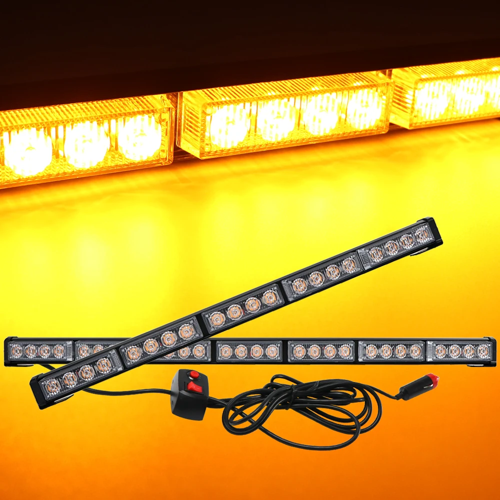 

18" 26" 31" 35.5" Car Truck 13 Modes Traffic Advisor Emergency Vehicle Strobe Light Bar Kit Police Firemen Warning Lights