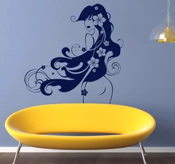 

Beautiful woman beauty salon flower Spa Room Stylish Wall Art Sticker Decal