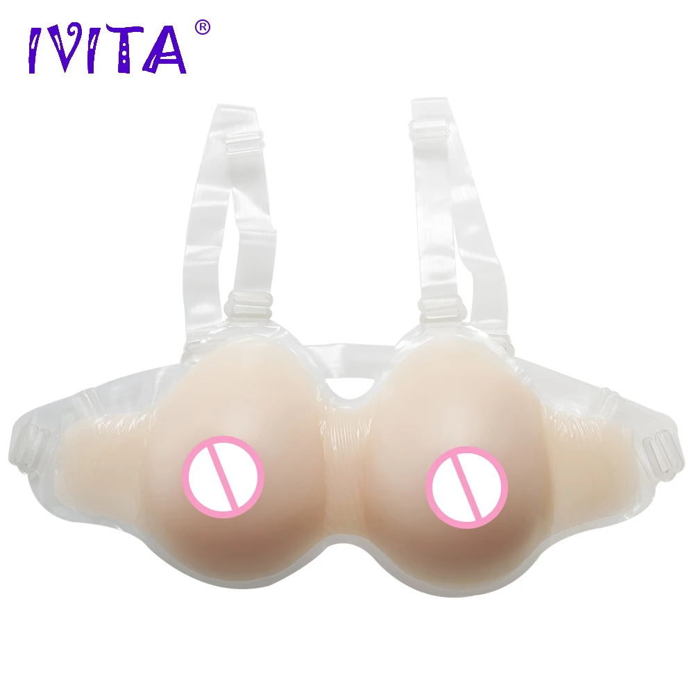 

IVITA 1400g Artificial Straps Soft Fake Boobs Enhancer Drag Queen Silicone Breast Forms Crossdresser Silicone Breasts Form