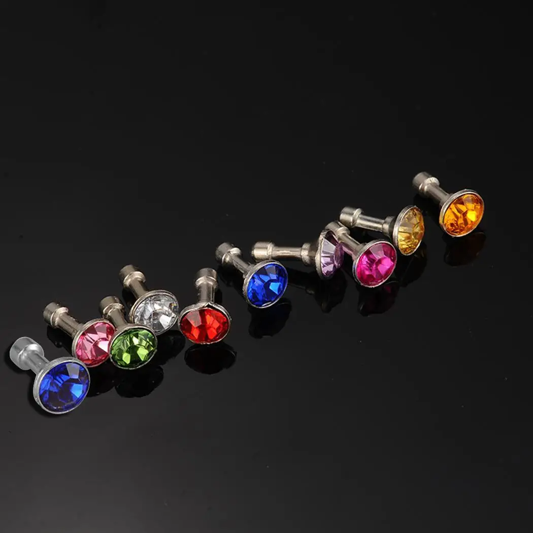 

3.5mm Earphone Jack Artificial Diamond Anti 5pcs/Pack, 10pcs/Pack Pack Dust Plug Port Mobile Phone Accessories