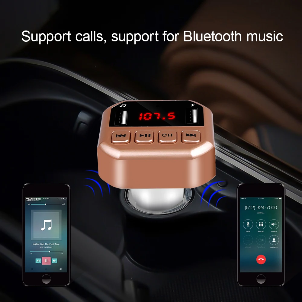 Bluetooth Handsfree автомобильный комплект fm-передатчик 3.1A двойной USB зарядное устройство Напряжение ЖК-дисплей беспроводной аудио приемник MP3 плеер