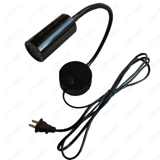 

Indoor 3W LED Picture Light Wall Sconce Lamp Fixture Button+Plug Flexible Pipe Showcase Black Shell Living Room Store