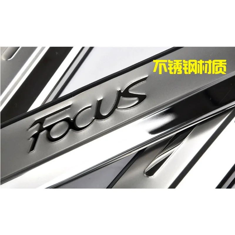 High-quality Stainless Steel Door Sill Scuff Plate Trim Car Accessories for Ford Focus 3 2 Hatchback Sedan 2005-2016