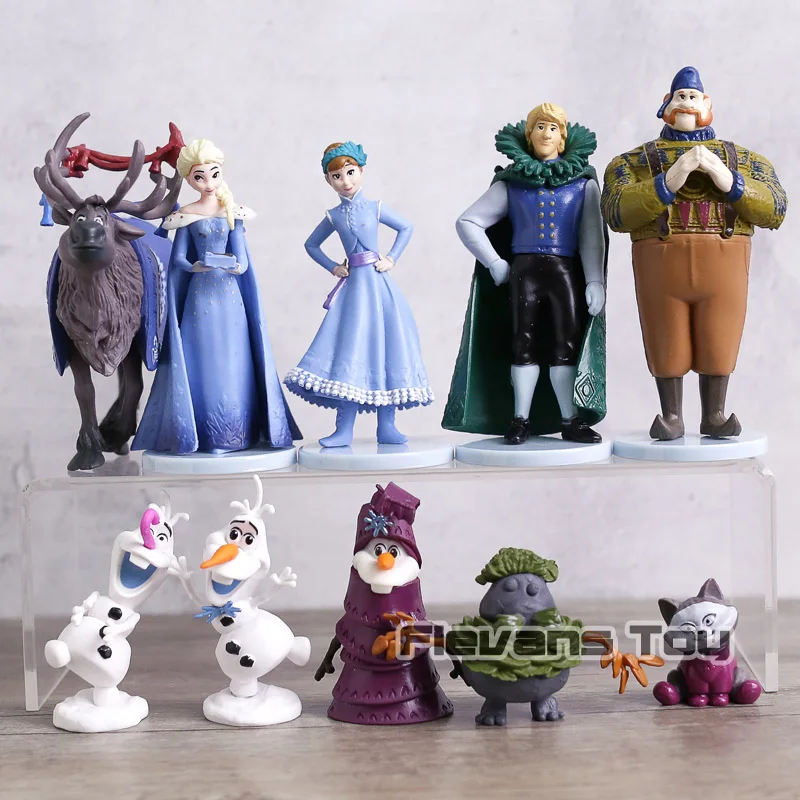 

Snow Queen Elsa Anna Olaf Kristoff Sven PVC Action Figures Princess Dolls Birthday Christmas Gifts For Kids Girls 10pcs/set